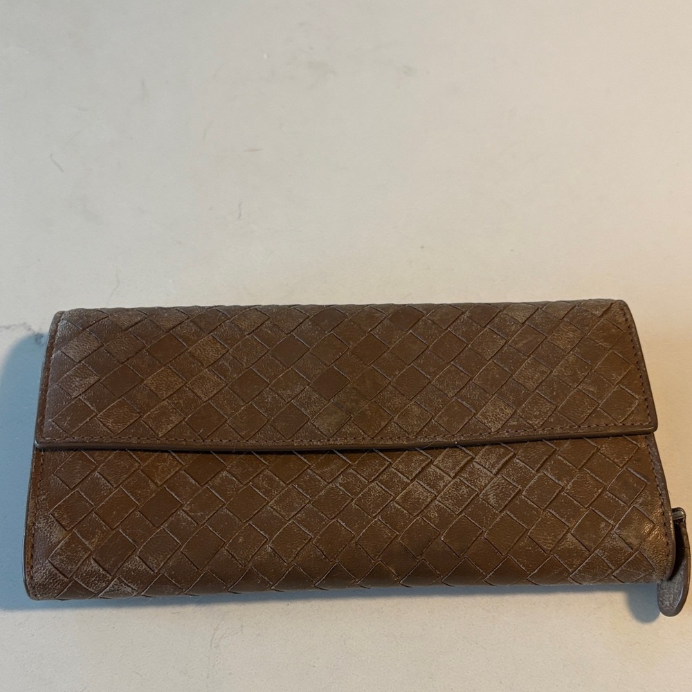 Bottega Veneta Brown Woven Wallet
